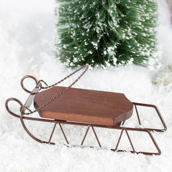 Small Old Fashioned Rusty Tin and Wood Sled