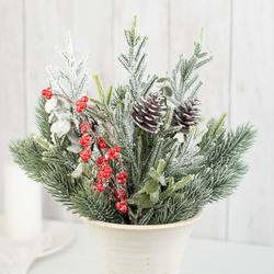 Mixed Pine and Snowy Eucalyptus Bundle with Berries