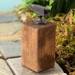 Miniature Blacksmith Anvil with Wood Base