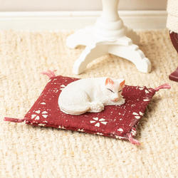 Dollhouse Miniature Burgundy Cat's Pillow