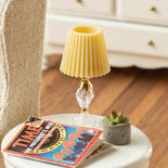 Dollhouse Miniature Table Lamp with Gold Trim