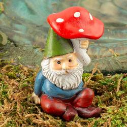 Miniature Mushroom Garden Gnome