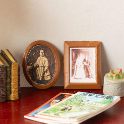 Dollhouse Miniature Brown Framed Sepia Photos