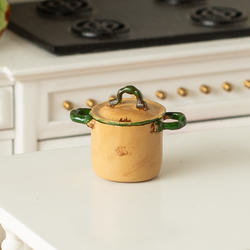 Miniature Rustic Enamelware Covered Stockpot