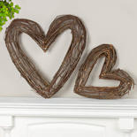 Pair of Heart Grapevine Twig Wreaths