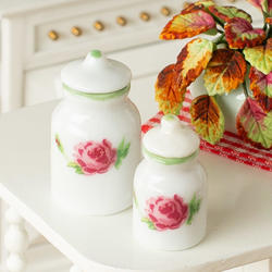 Dollhouse Miniature Sweet Rose Jar Set