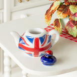 Dollhouse Miniature British Flag Teapot