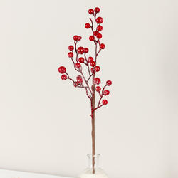 Frosted Red Artificial Berry Stem