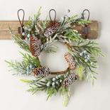 Artificial Berry Pine Cone and Frosted Pine Candle Ring