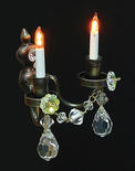 Miniature Crystal Double Candle 12V Wall Sconce