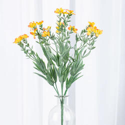 Artificial Orange Tipped Yellow Mini Flower Bush