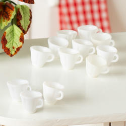 Dollhouse Miniature White Cups