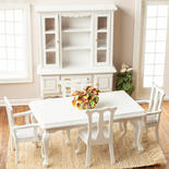 Dollhouse Miniature White Dining Room Set