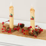 Truck with Tree LED Battery Operated Taper Candles with Rings