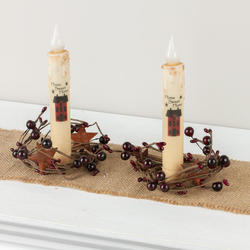 Home Sweet Home LED Battery Operated Taper Candles with Rings