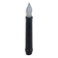 Primitive Black LED Battery-Operated Taper Candle
