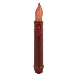 Primitive Cinnamon Colored LED Battery-Operated Taper Candle