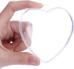 80mm Clear Acrylic Fillable Heart Ornament
