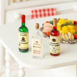 Dollhouse Miniature Liquor Set of Bottles