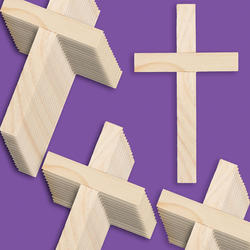 Bulk Case of 40 Unfinished Wood Wall Crosses