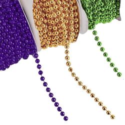 Gold, Green, and Purple Faux Pearl Bead Garland Set