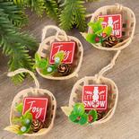 Set of Miniature Christmas Tobacco Basket Ornaments