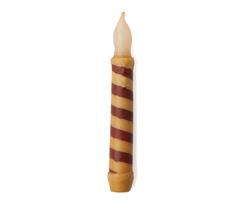Primitive Candy Cane LED Battery-Operated Taper Candle
