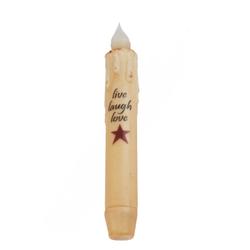 Rustic Live Laugh Love LED Battery Operated Taper Candle
