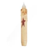 Rustic Primitive Red Star LED Battery Operated Taper Candle