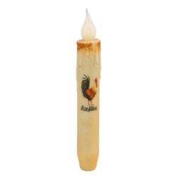 Rustic Rise and Shine Rooster LED Battery Operated Taper Candle