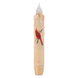 Rustic Cardinal LED Battery Operated Taper Candle