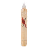 Rustic Cardinal LED Battery Operated Taper Candle