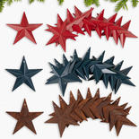 Rusted, Red and Navy Blue Dimensional Mini Barn Stars
