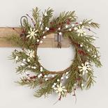 Snow Berries and Snowflakes Artificial Pine Wreath
