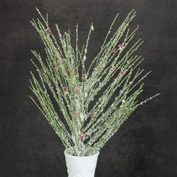 Snowy Artificial Wispy Pine and Berries Pick