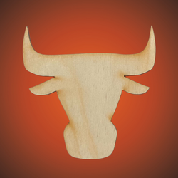 Unfinished Wood Bull Cutout