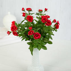 Artificial Red Mini Rose Bushes