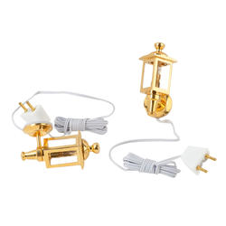 Dollhouse Miniature Brass Coach Lamps