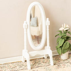 Dollhouse Miniature White Cheval Mirror