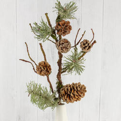 Artificial Iced Pine with Pinecone Branch
