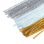 Silver, Gold and Iridescent Metallic Tinsel Pipe Cleaners