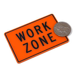 Dollhouse Miniature Work Zone Roadwork Sign