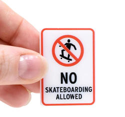 Dollhouse Miniature No Skateboarding Sign