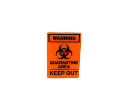 Dollhouse Miniature Quarantine Area Sign