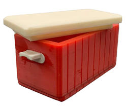 Dollhouse Miniature Red Cooler with Lid