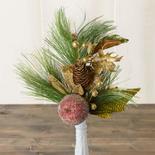 Artificial Beaded Fruit with Glitter Berry Pine Spray