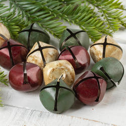 Rustic Red, Green, and White Jingle Bells