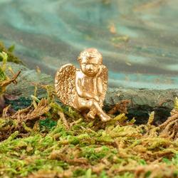 Dollhouse Miniature Gold Sitting Angel