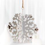 Bulk Case of 28 Weathered White 3D Snowflake Ornaments