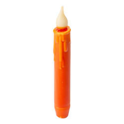 Rustic Orange LED Battery Operated Taper Candle